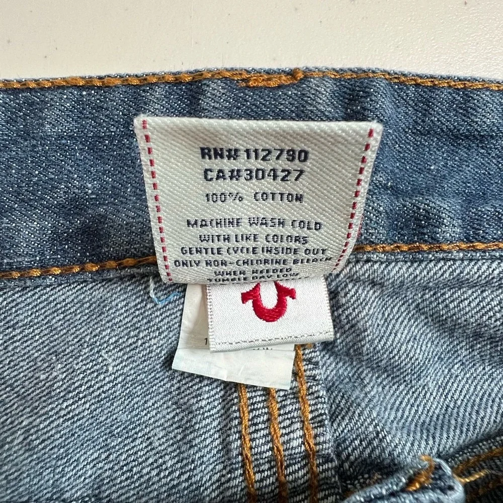 True Religion Mens 38X31 Billy Bootcut Flap Pocket‎ Relaxed Jeans Thick Stitch